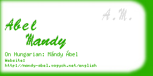 abel mandy business card