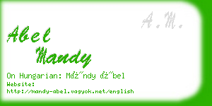 abel mandy business card